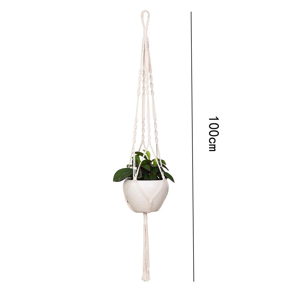 Macramé Planta Cabide Cestas, Vasos De Flores Titular, Varanda Parede Pendurado Plantador, Decoração Atada Corda De Elevação, Casa Jardim Suprimentos