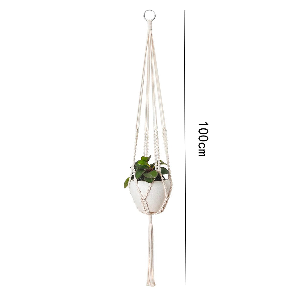 Macramé Planta Cabide Cestas, Vasos De Flores Titular, Varanda Parede Pendurado Plantador, Decoração Atada Corda De Elevação, Casa Jardim Suprimentos