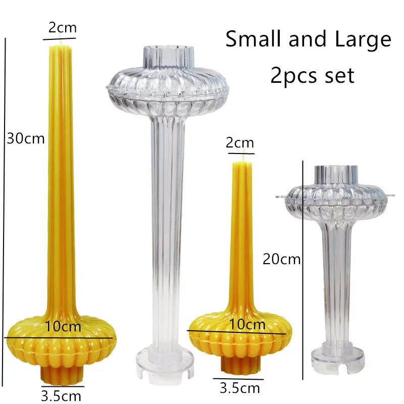 Molde cilíndrico atualizado do silicone da vela do nó, listra do nó do arco, forma do vaso, molde plástico acrílico