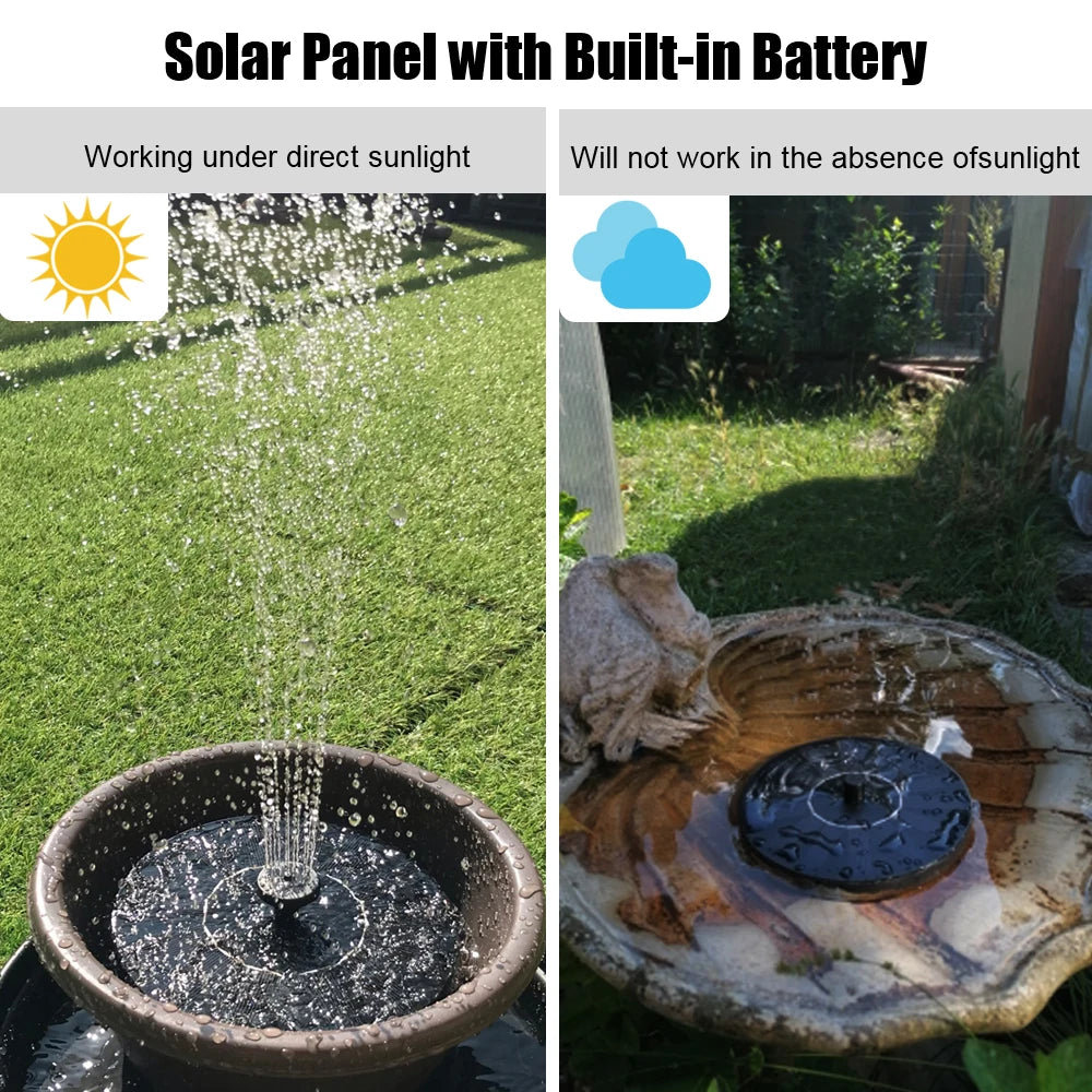 Solar Fountain Pool Accessories Bird Bath Pond Water Pump For Bird Bath Ponds Outdoor For pools Waterfall Fountain Pump