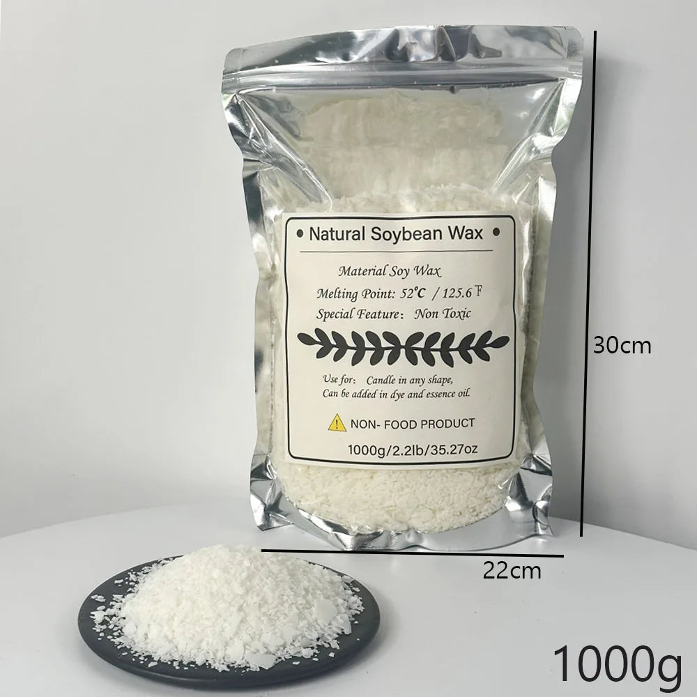 Pure Soy Wax-Core Material de parafina para aromaterapia, pigmentos de cera, velas artesanais DIY, artesanato, 500g, 1kg