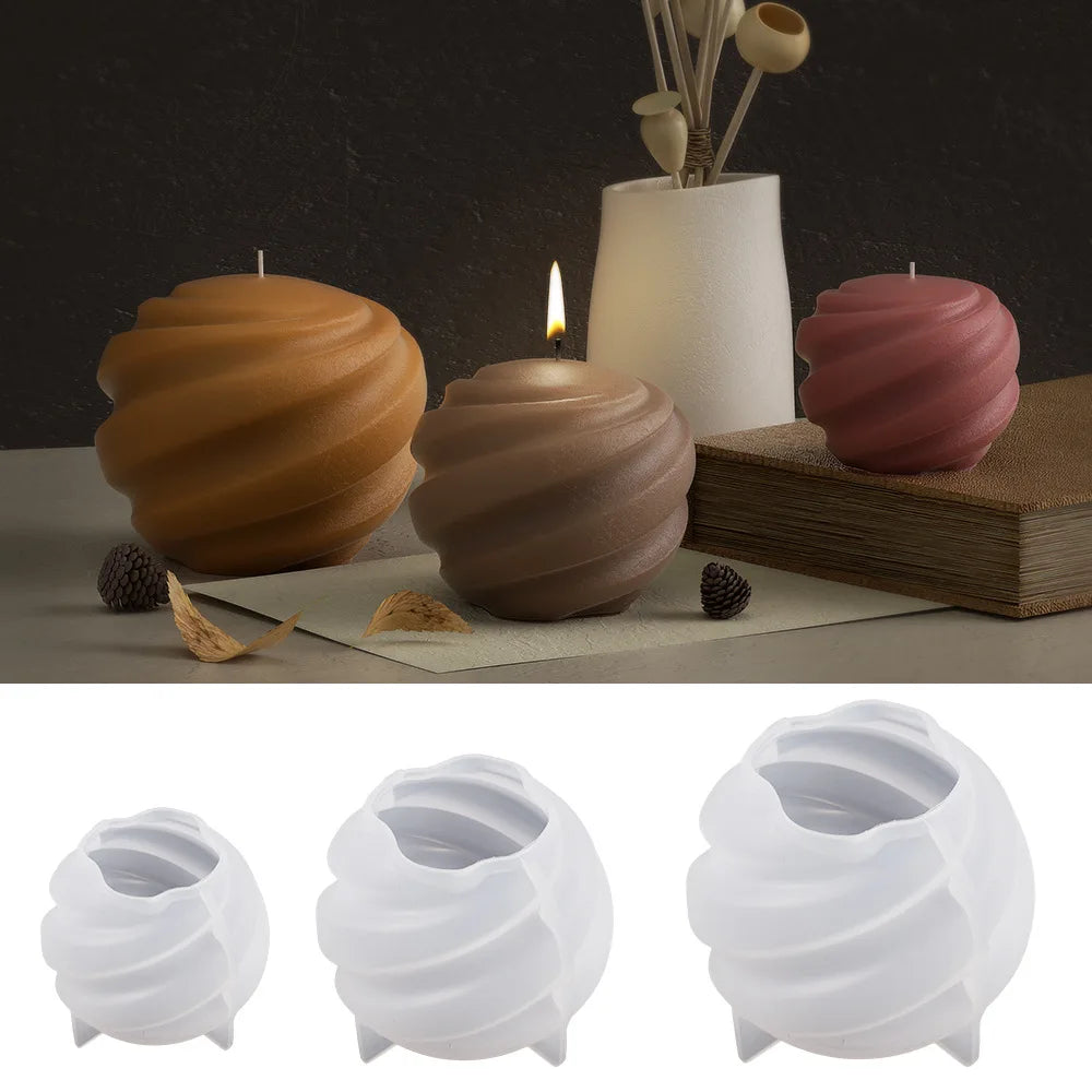 Silicone Rotating Planet Candle Mold, 3D Redonda Escultura Bola, Resina Soap Mold, DIY Resina Fundição Jóias Fazer, Decoração para casa, 1Pc